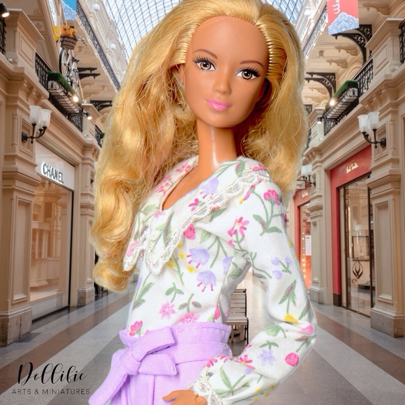 Big Collar Blouse and Paper Bag Shorts Barbie Doll Clothes