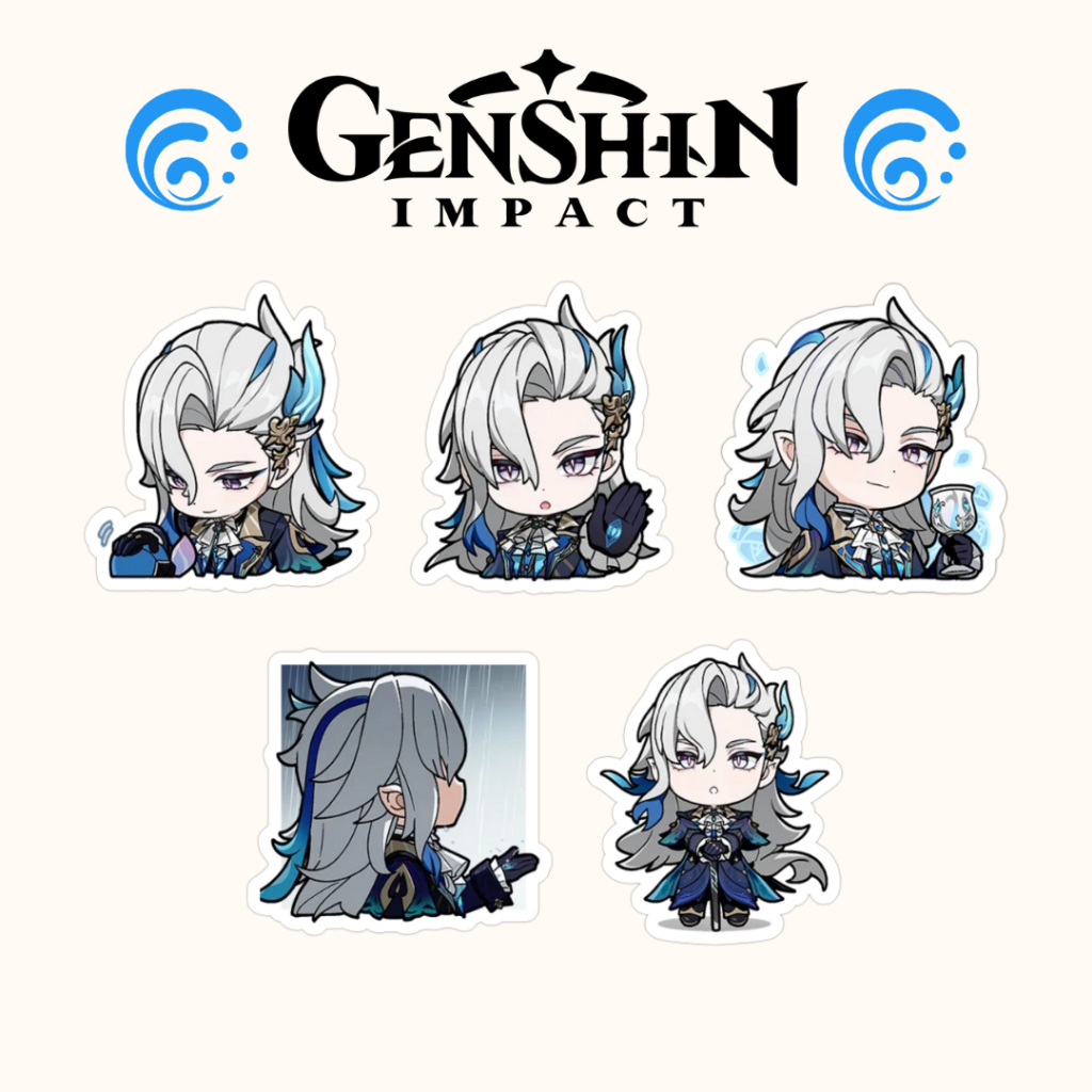 Genshin Impact Neuvillette Emoji Sticker Set (5pcs) | Shopee Singapore