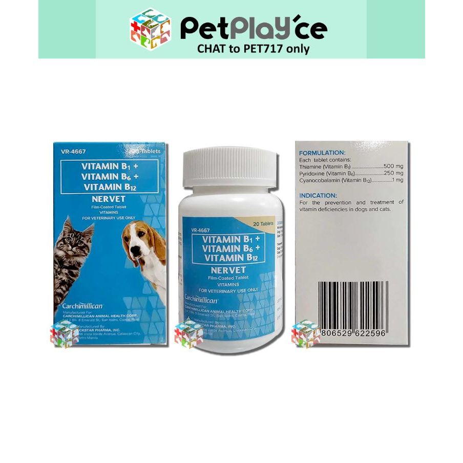 Nervet Vitamin for Dogs and Cats (20 Tablets) Meds Shopee