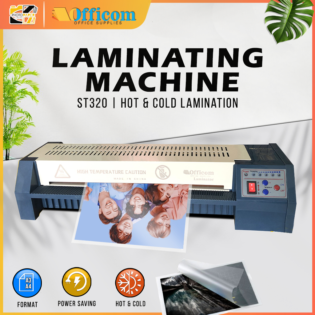 ST320 Laminating Machine A3/A4 Size Hot/Cold Laminator with Reverse ...
