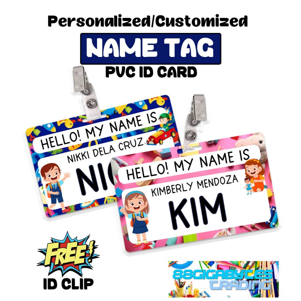 Customized PVC ID Card Name Tag for School | Shopee Singapore