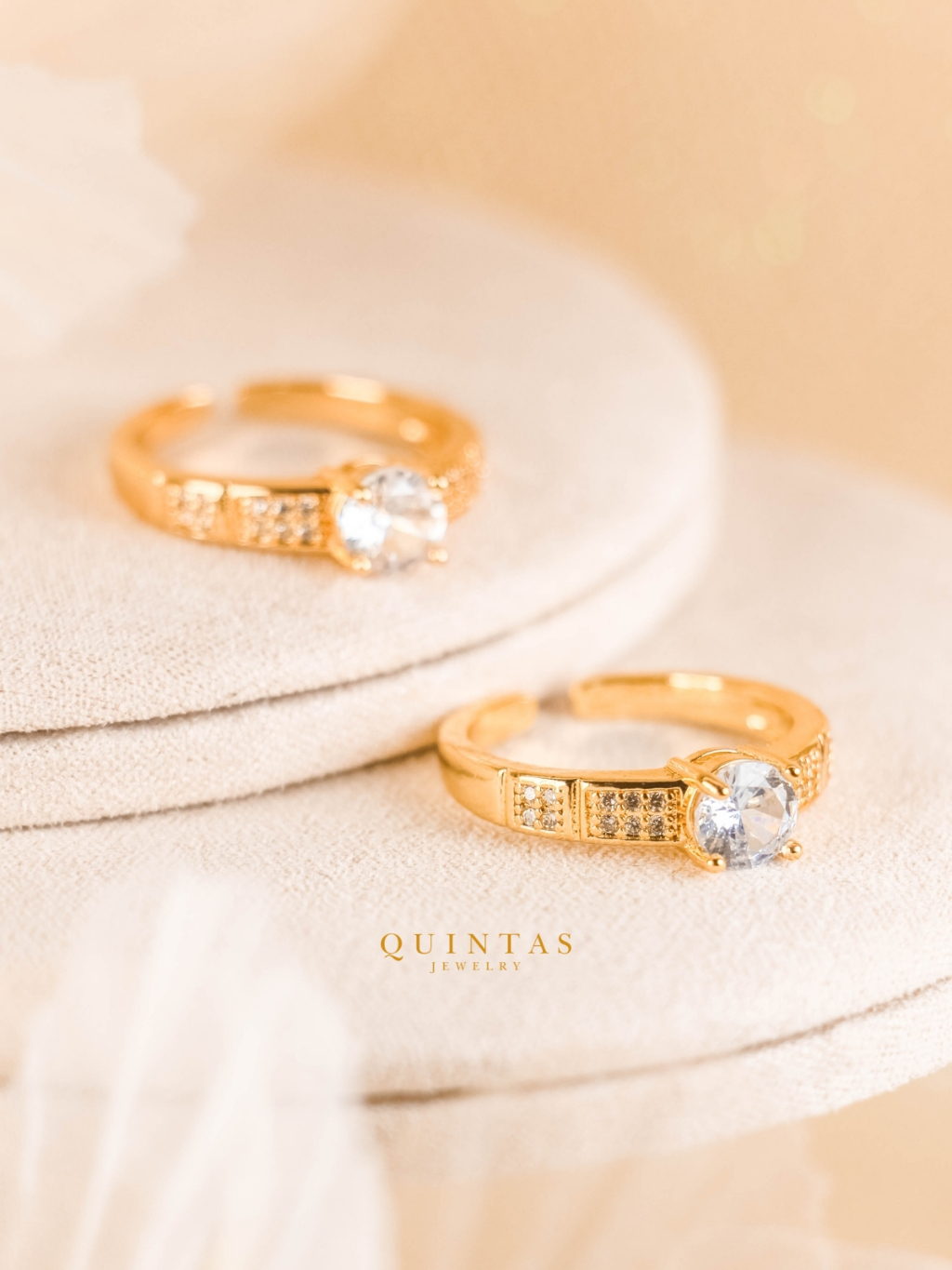 QUINTAS TM Alexandra Diamond Circle Ring (Adjustable) (With FREE ...