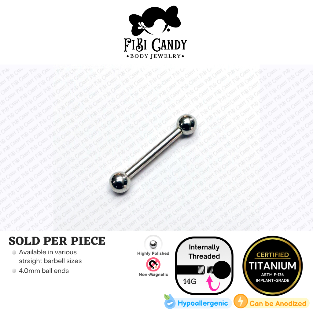 FiBiCandy ITB0002 Barbara 14G Astm F136 Titanium Interally Threaded ...