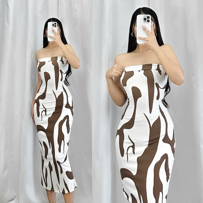 Petite tube maxi dress online