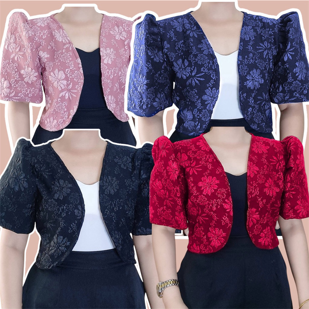 MARIA BOLERO FILIPINIANA TOP BROCADE FABRIC WITH PILON SLEEVES KEBAYA ...