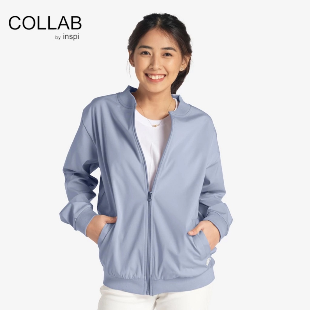 COLLAB by Inspi Plain Bomber Jacket for Women with Full Zipper Closure ...