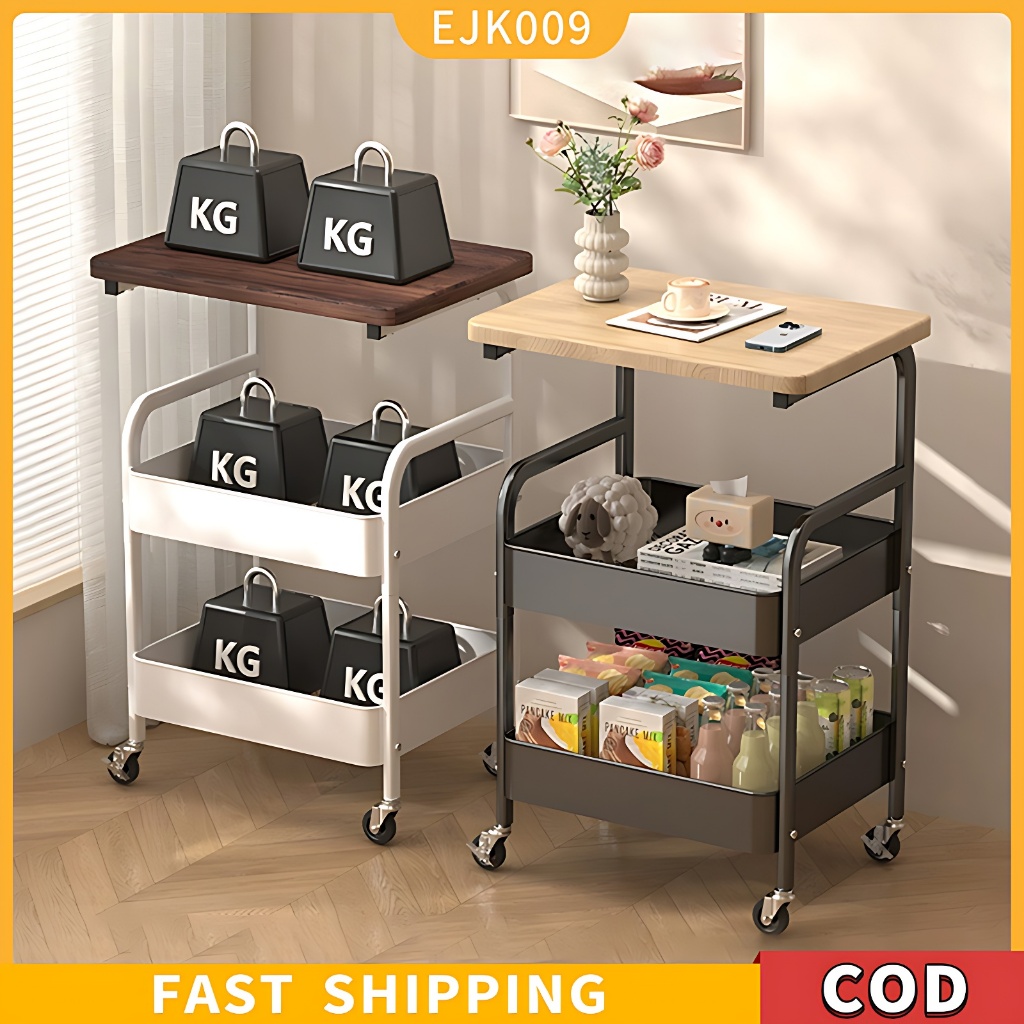 Movable Storage Rack Cart Trolley Rack With Table Board Toy Snack ...