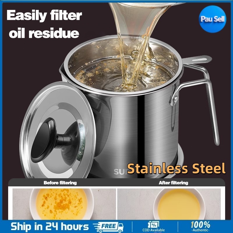 304 Stainless Steel Oil Filter Container Grade Kitchen Oil Pot With ...