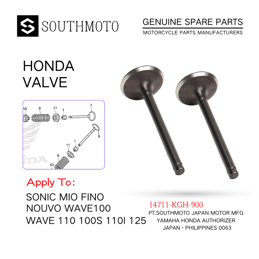 HONDA Valve Set Kit For Wave100,110s,110i,125/Sonic/Mio/Fino/Nouvo ...