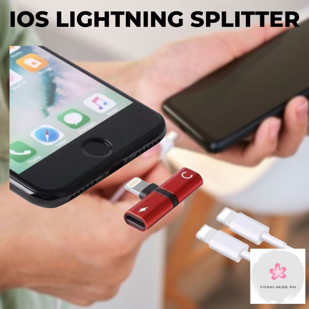 YOSHI! Dual Audio Adapter For iphone Jack Earphone Charging 2 In 1 ...