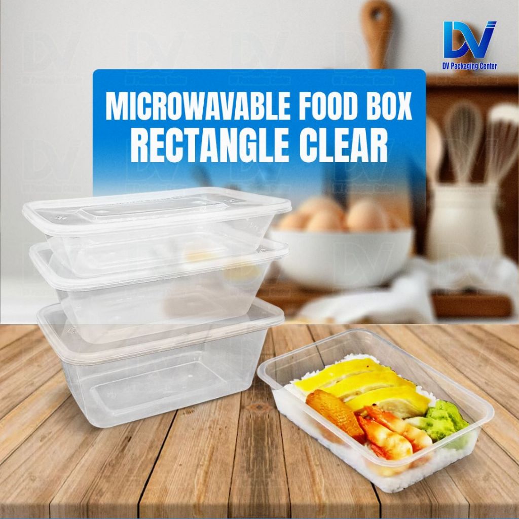 Rectangular Transparent Food Container (Clear) 1box - 300pcs | Shopee ...