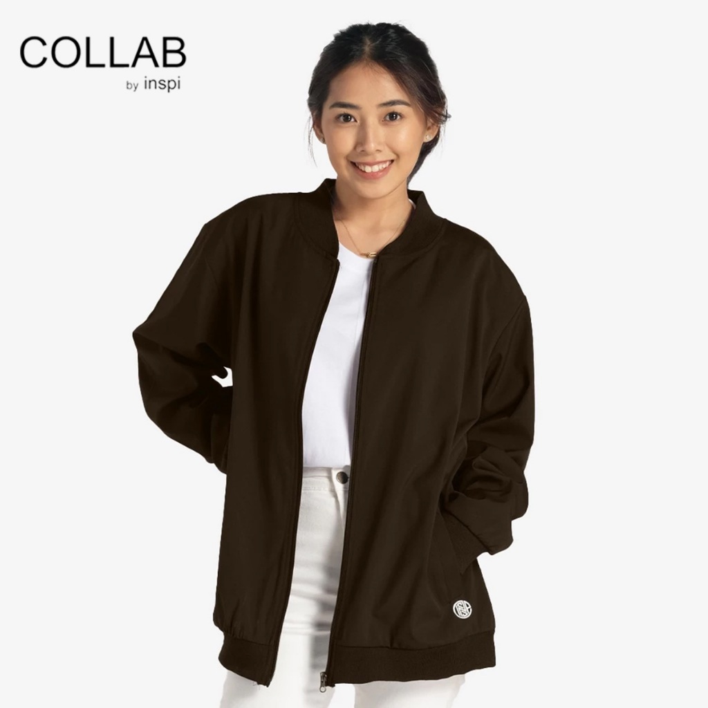 COLLAB by Inspi Plain Bomber Jacket for Women with Full Zipper Closure ...