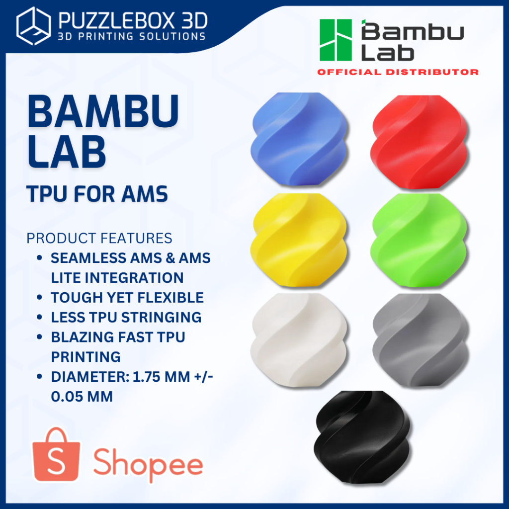 Bambu Lab TPU for AMS 3D Printing Filament Toughness Flexibility ...