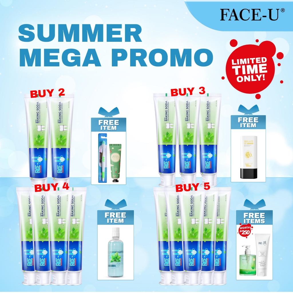 FACE-U Super Mega Toothpaste with Free Items - Oral Care face u ...