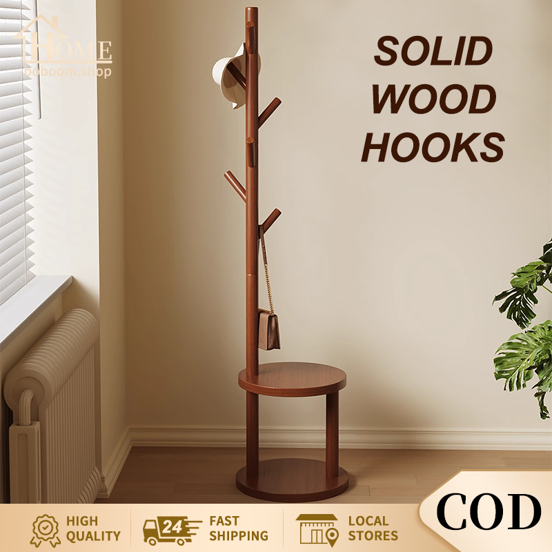 Solid Wood Bag Rack Stand Coat Rack 1.8M Multi Bag Coat Rack Umbrella ...