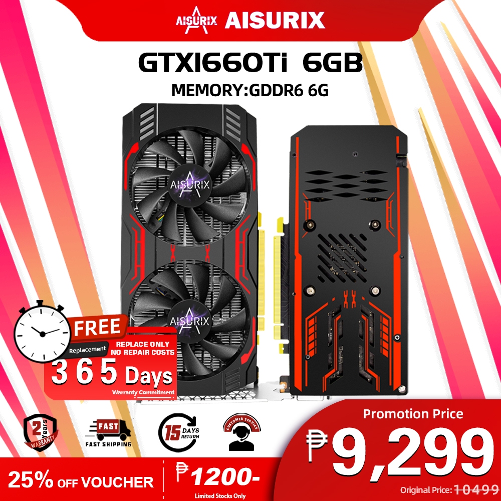 AISURIX Graphics Card GTX 1660Ti 6GB GDDR6 GeForce Video Card Brand New ...