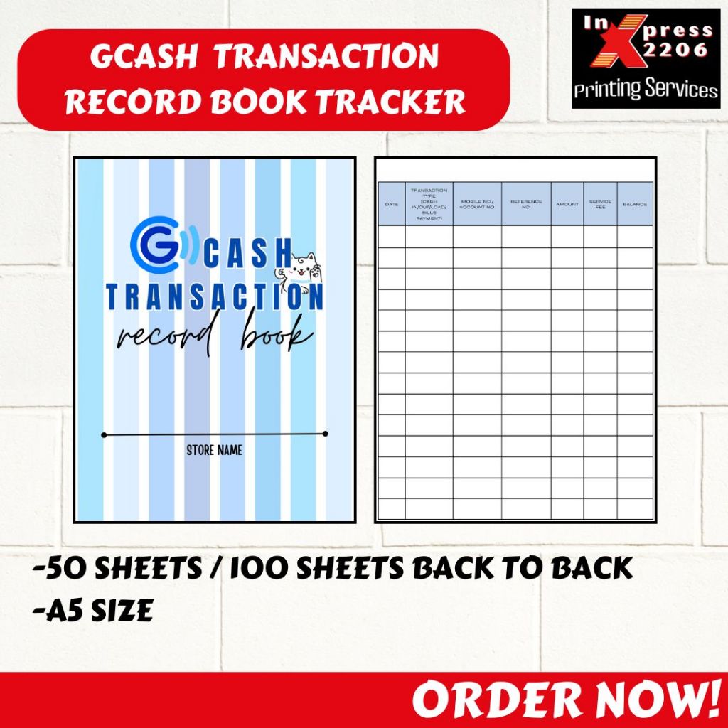 GCASH TRANSACTION RECORD BOOK TRACKER NOTEBOOK JOURNAL | Shopee Singapore