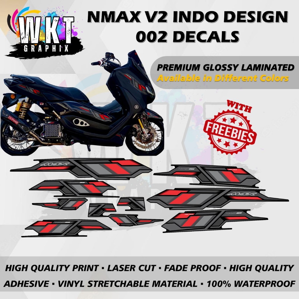 YAMAHA NMAX V2 INDO DESIGN 002 DECALS STICKER (WATERPROOF, LAMINATED ...