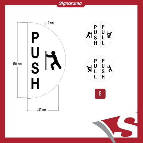 Push and Pull Signage UV PRINTED-Double Door White E | Shopee Singapore