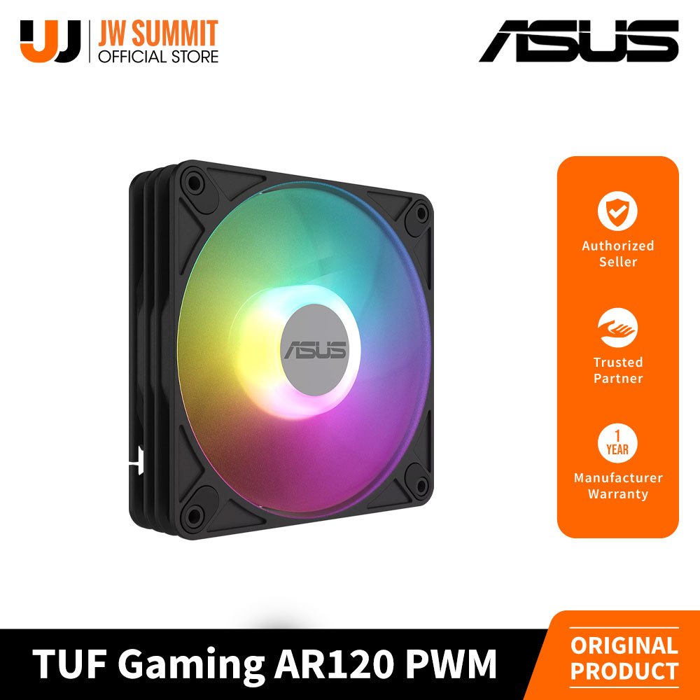 Asus TUF Gaming AR120 ARGB PWM Fan Aura Sync Hydraulic Bearing Cooling ...