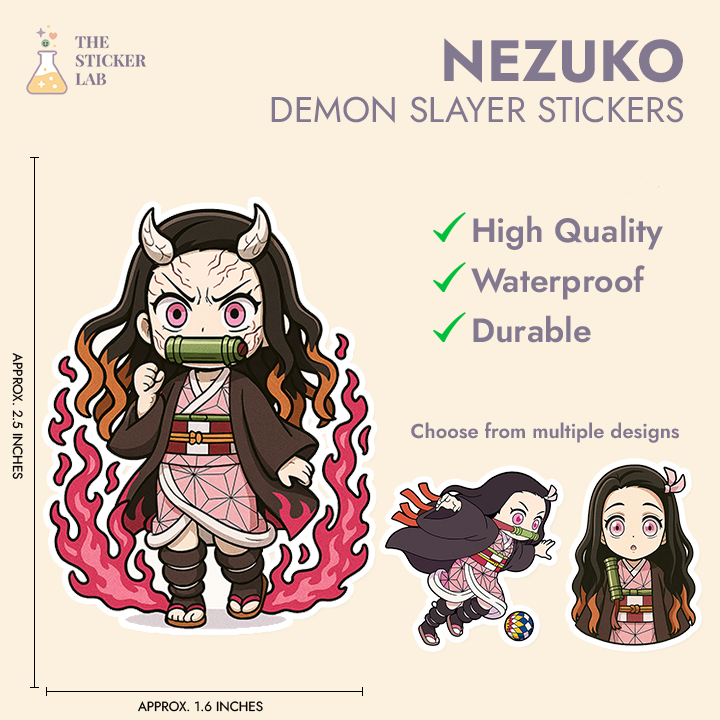 The Sticker Lab - Demon Slayer Stickers - NEZUKO 5PCS SET (High Quality ...