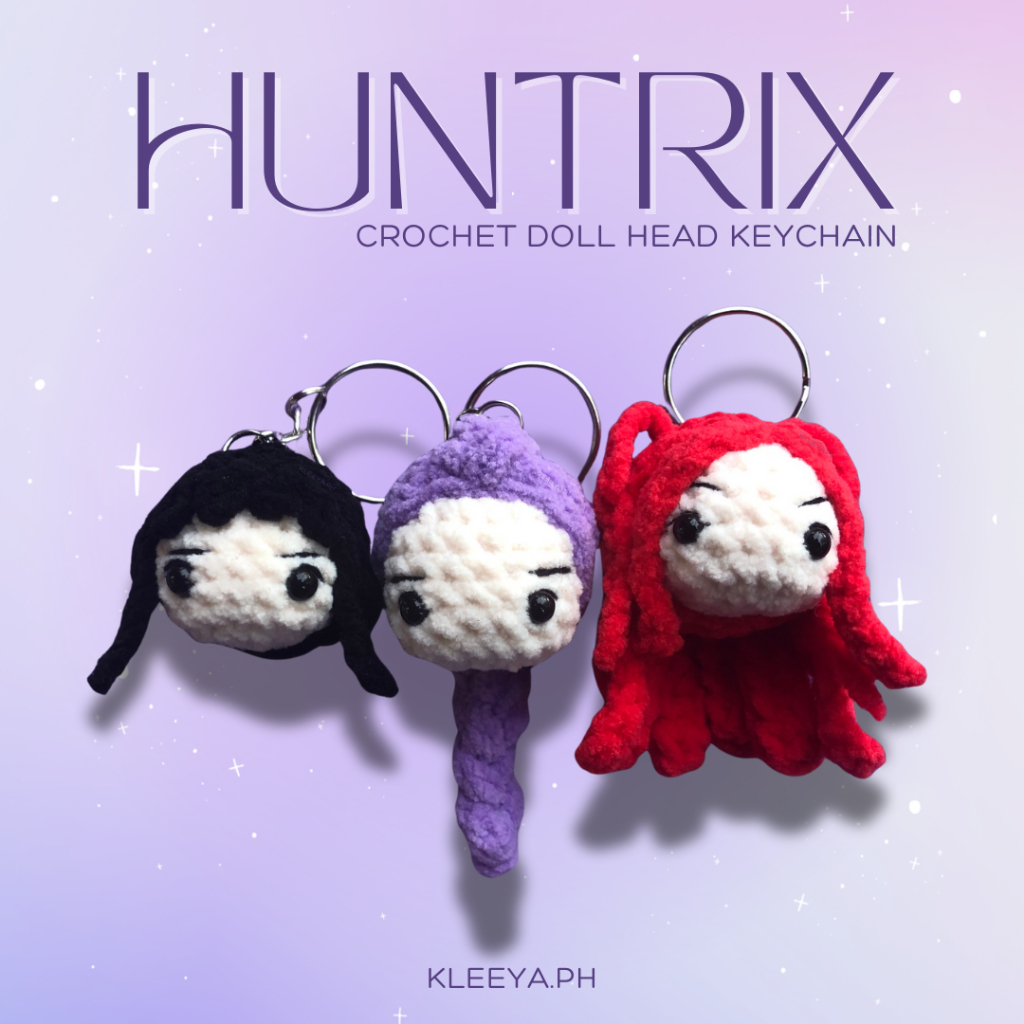 Huntrix Crochet Doll Head Keychain - Rumi, Zoey, Mira from KPOP Demon ...