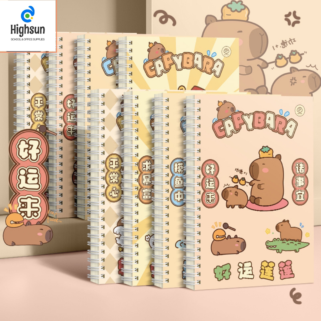 A5 Spiral CAPYBARA Aesthetic Notebook Line Writing Notebooks for School ...