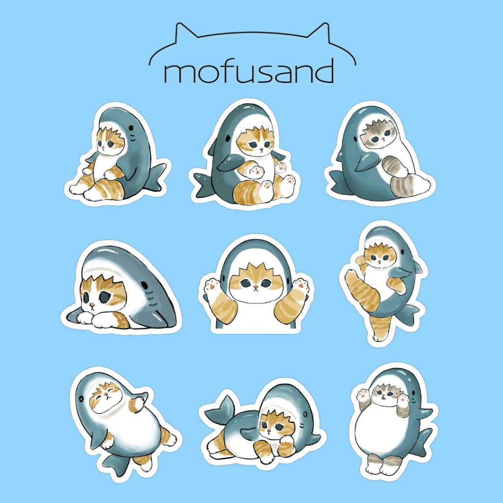 MOFUSAND Shark Series Sticker Set (9pcs) | Shopee Singapore