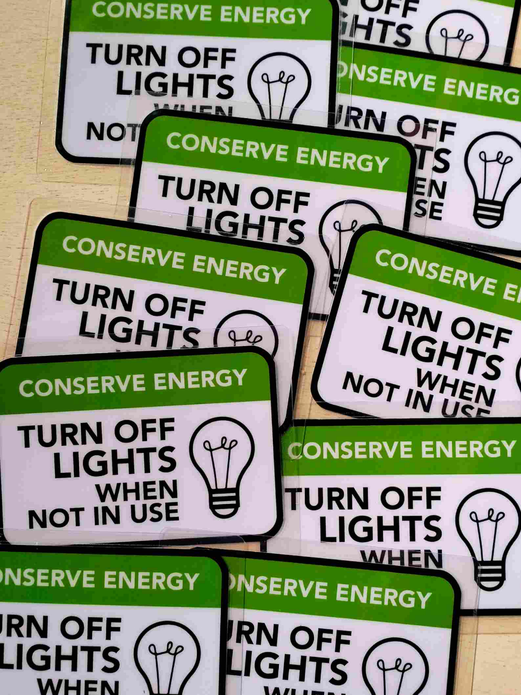 Reminder Signs for Faucet, Light, Fan Switch/ Turn Off /Laminated ...