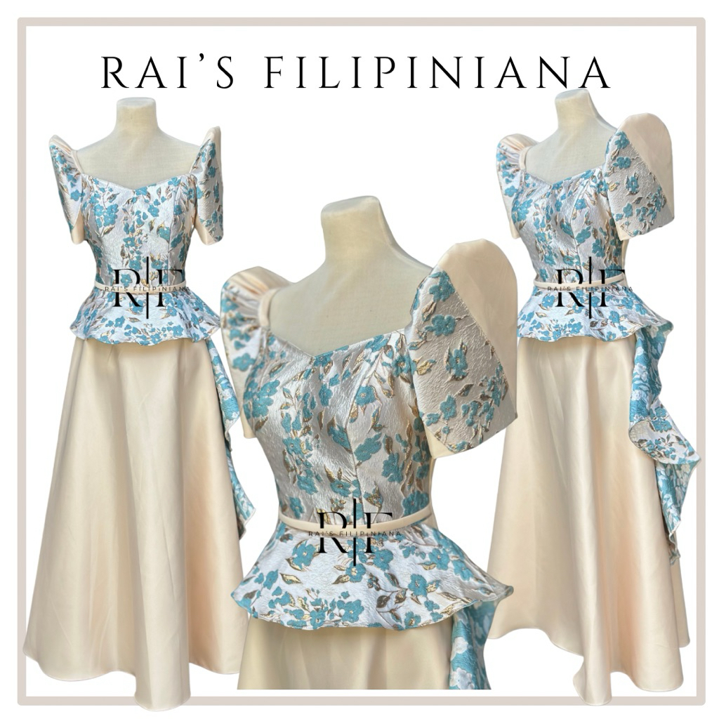 Modern Filipiniana Misty Dress Raffles | Shopee Singapore