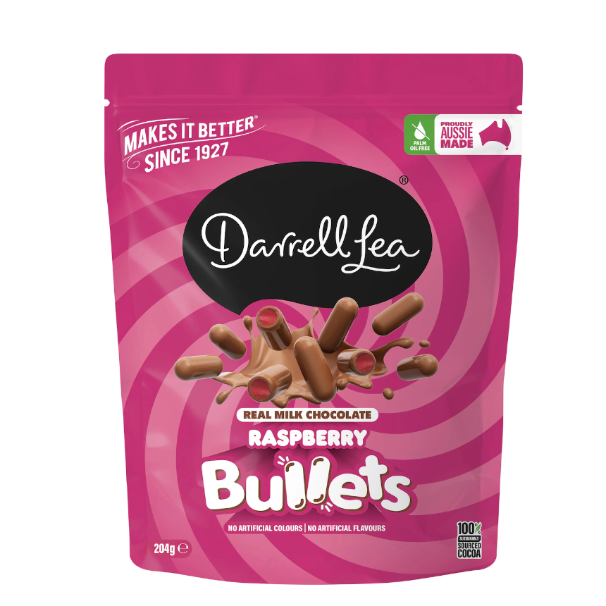 Darrell Lea Milk Chocolate Raspberry Bullets 204g MAY 2025) | Shopee ...