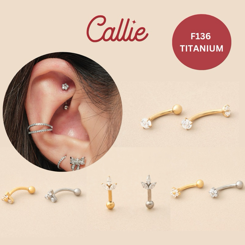 Callie F136 Titanium Rook Piercing Internal Threaded Shop Callie [SOLD ...