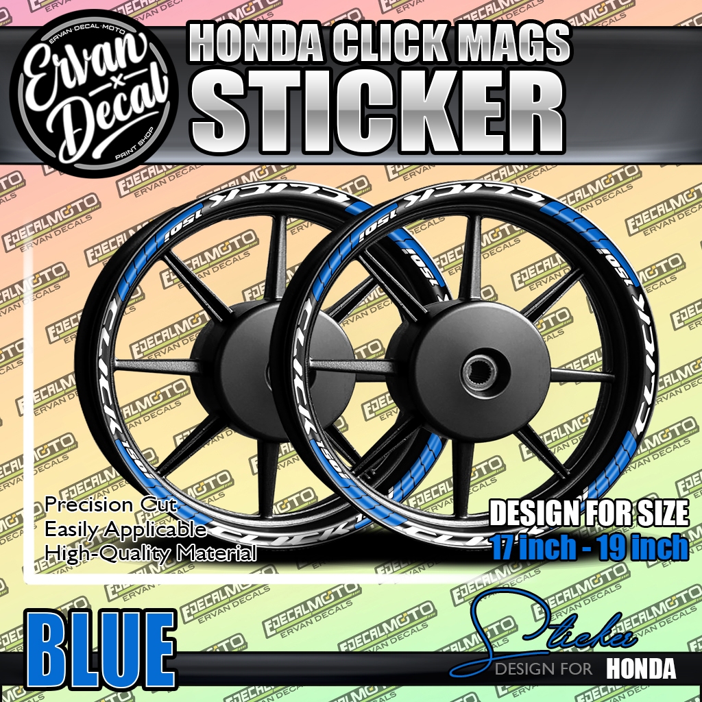 HONDA CLICK RIM MAGS STICKER VINYL DECALS EDECALMOTO | Shopee Singapore