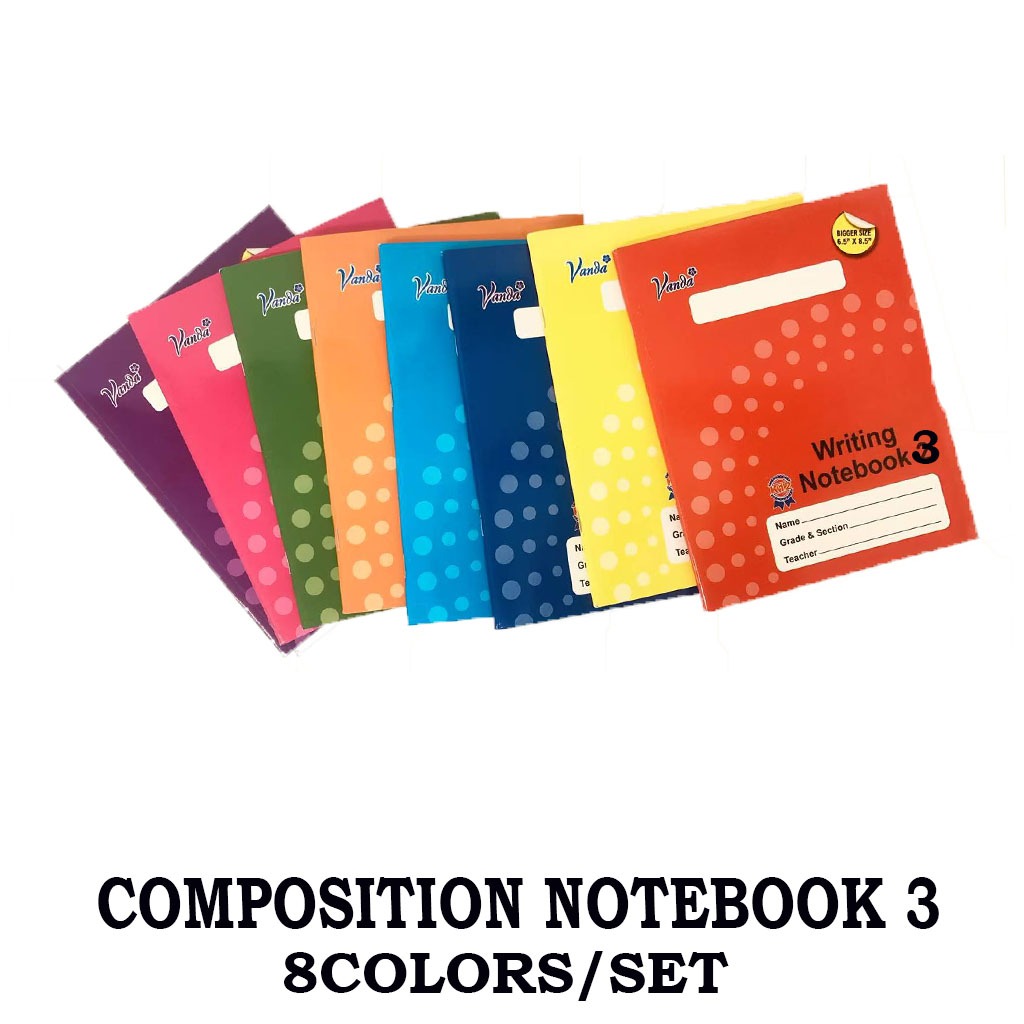 8COLOR/SETK12 Prep/GRADE1/2/3 Writing/COMPOSITION Notebook BIGGER SIZE ...