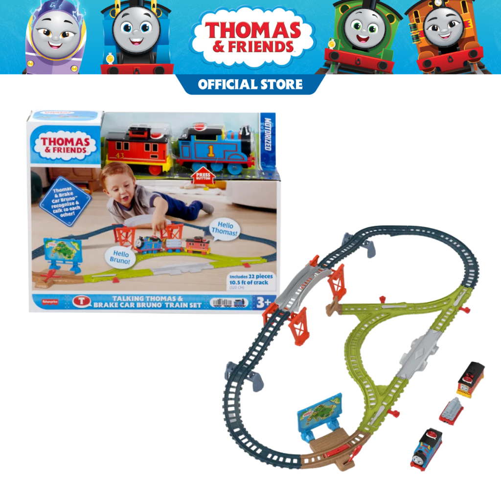 Thomas & Friends Talking Thomas & Brake Car Bruno Train Set Playset ...