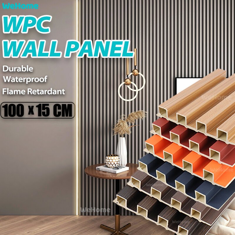 WPC Fluted panel Wood Wallpaper Waterproof Grille Design Board ...
