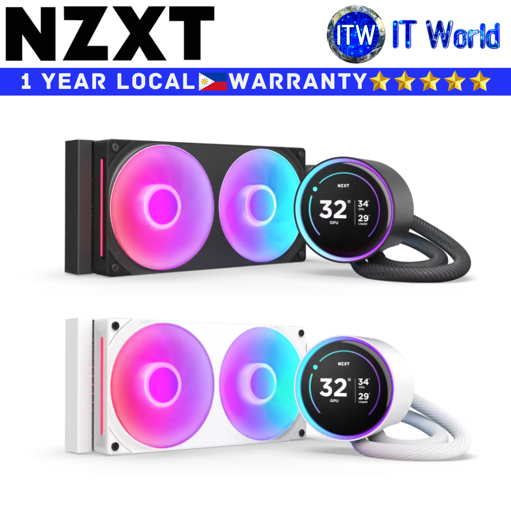 NZXT CPU Cooler Fan Kraken Elite 240 RGB AIO Liquid Cooler w/ 2.72