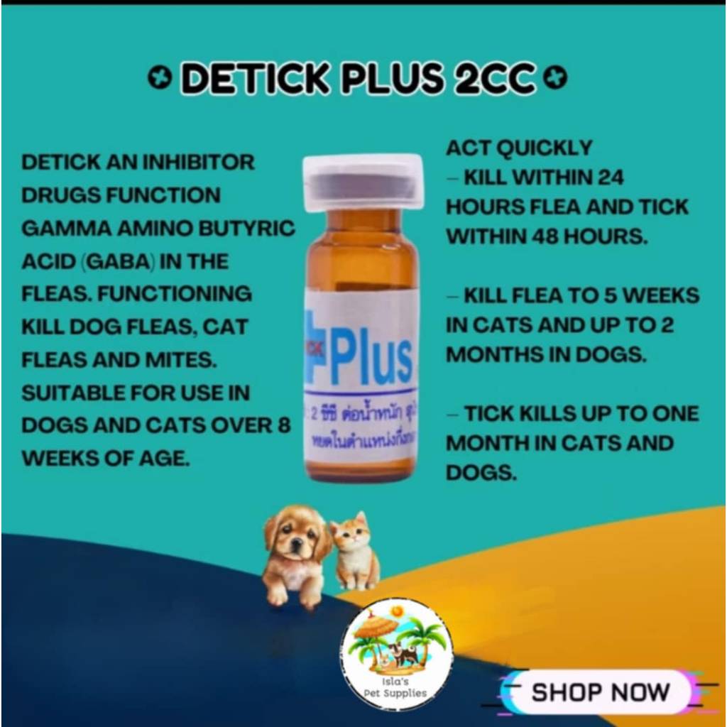 Detick Plus – Solution for Scabies, Fungal, Lice, Ticks For Pets (2cc ...