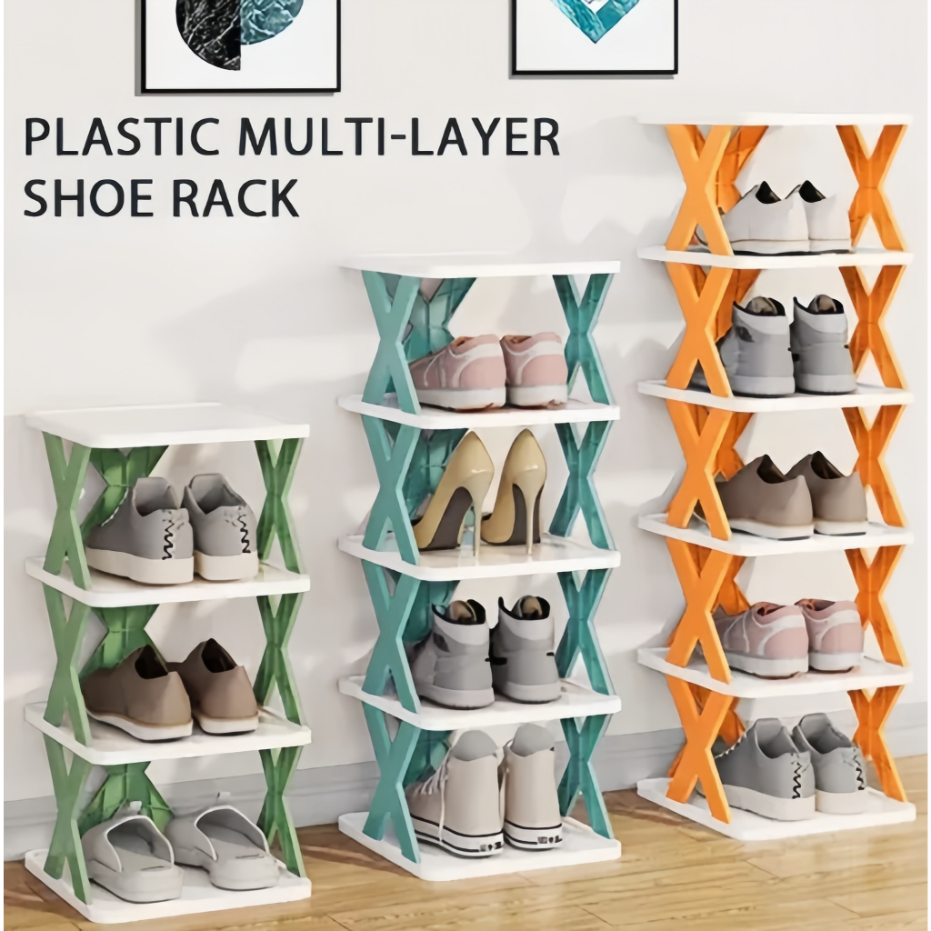 Simple Folding Plastic Multi-tier Shoe Rack 2-9 Layers Storage Rack For ...