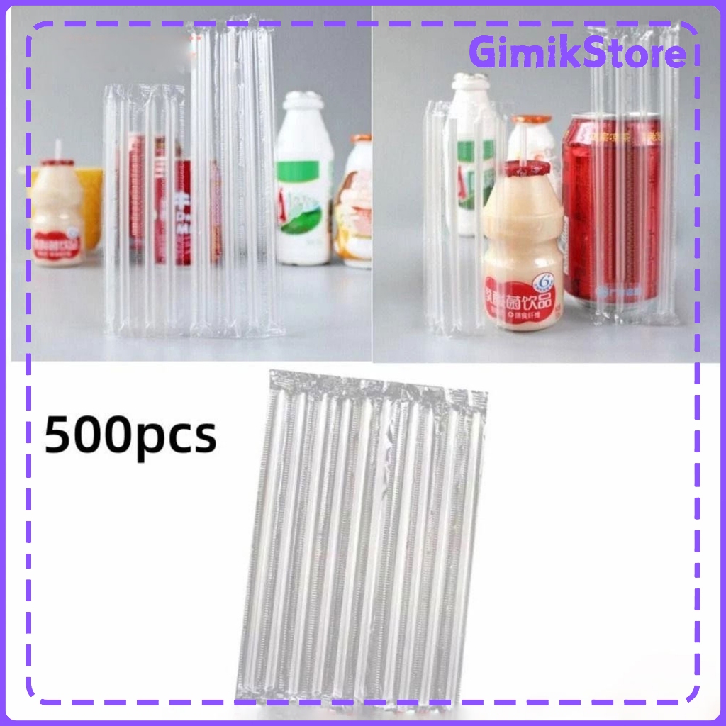 500Pcs Thin Straw with Tip Drinking Straw 115mm Individually Wrapped ...