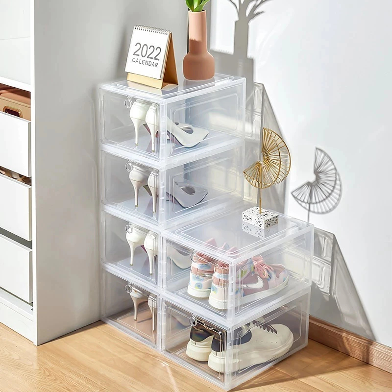 Transparent Large Magnetic Shoe Box Storage Box Stackable Shoe Box Shoe ...