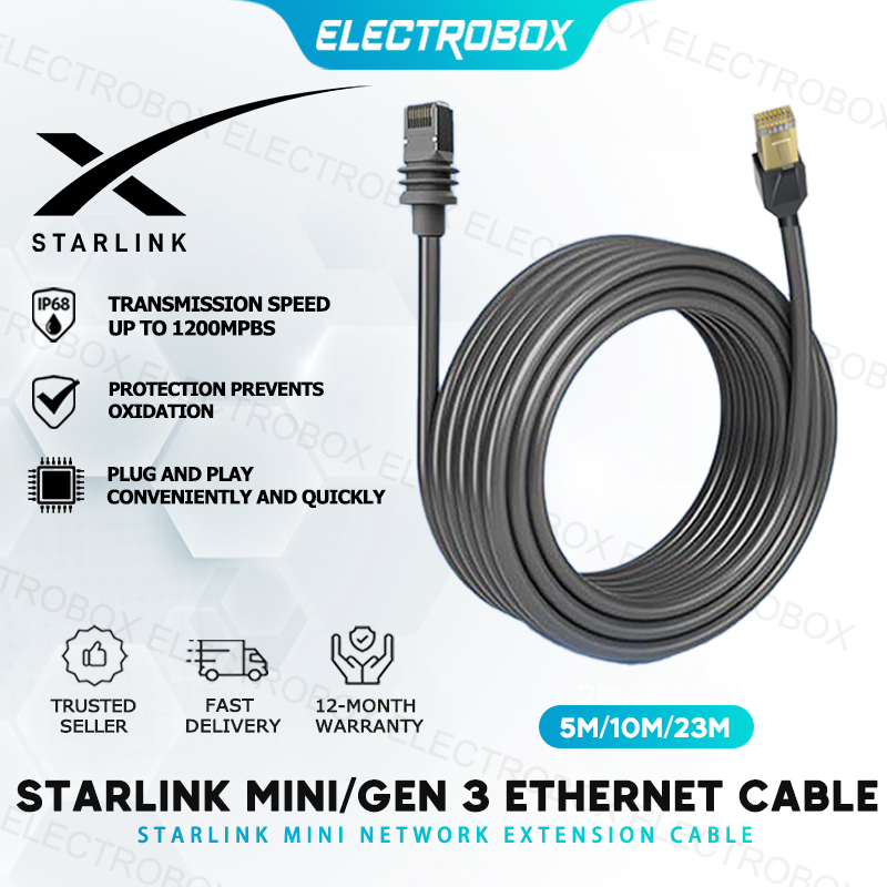 Replacement Starlink Gen 3 (V3) Cable - 33ft Waterproof Ethernet Cable ...