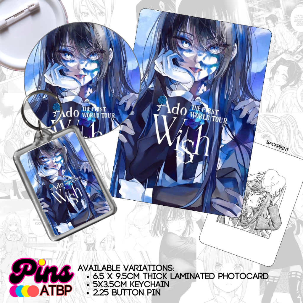 Ado Utaite Idol Anime Collectible Photocard Button Pin Keychain - Pins ...