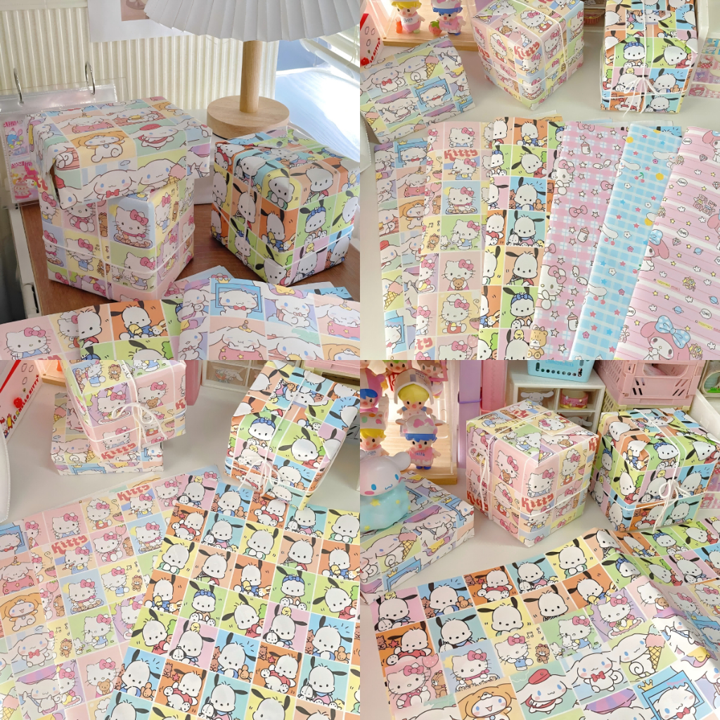 9 Pcs Gift Wrapping Paper Sanrio My Melody Cinnamoroll 35*50 cm DIY ...
