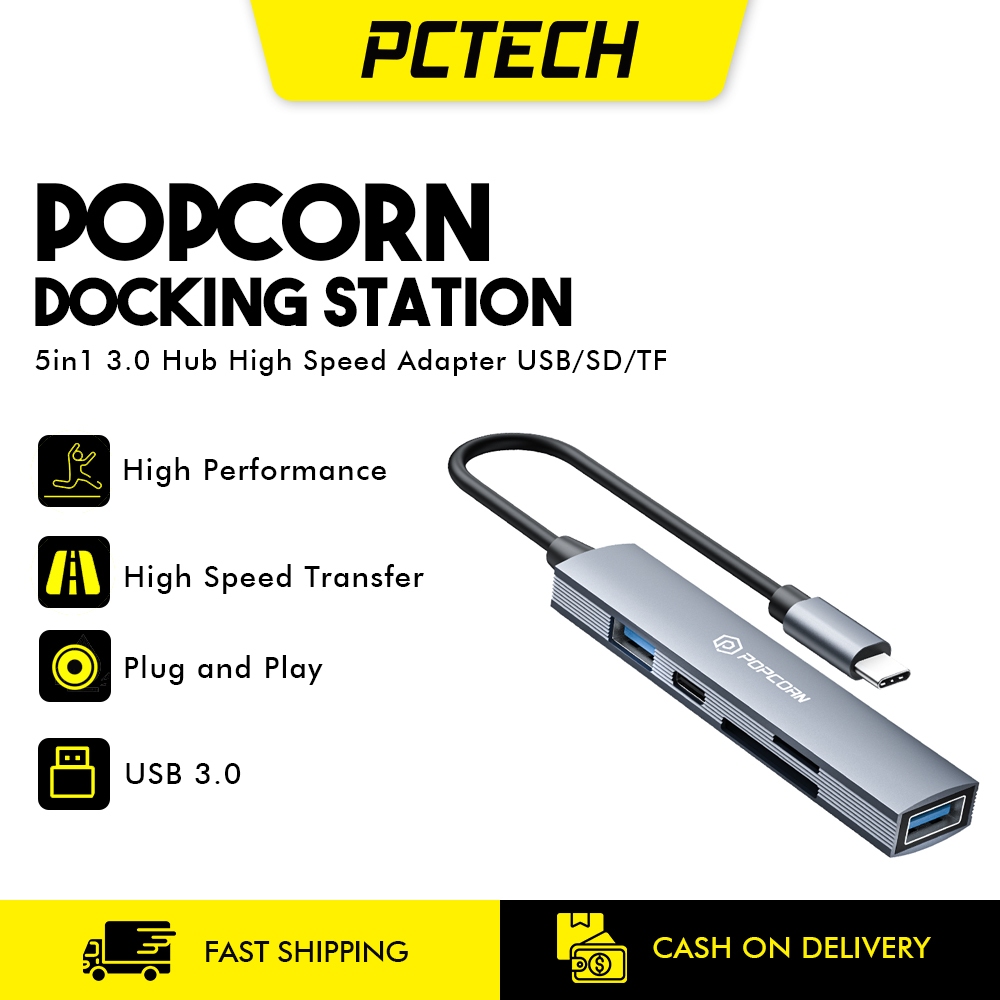Popcorn USB 3.0 Hub 5in1 High Speed Splitter Adapter Expander Converter ...