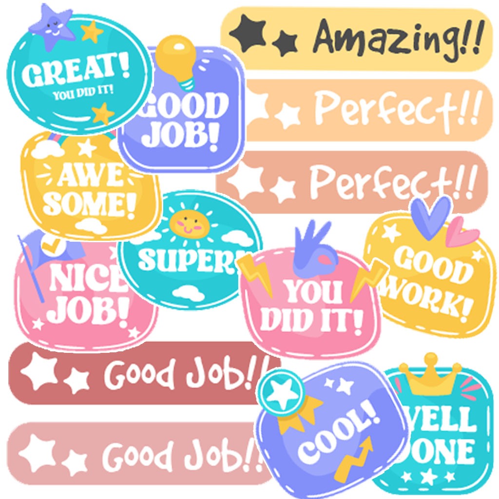 40+ Pastel Kindergarten Teacher Good Job Test Stickers Journal Fun ...