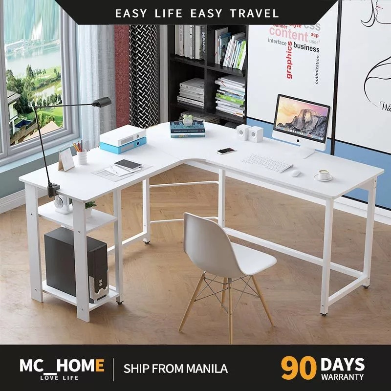 MC&HOME L-shape Corner Table Computer Desk 140CM | Shopee Singapore