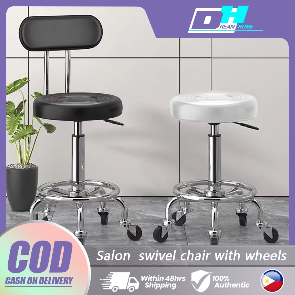 Bar chair with wheels Barber Shop Beauty Stylist Work Bar stool ...