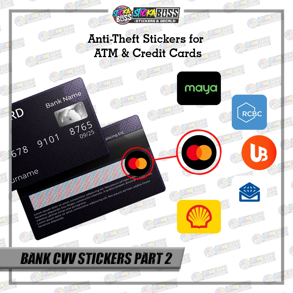 BANK CVV STICKER PART 2 | 4 PCS | ANTI-THEFT STICKER FOR ATM AND DEBIT ...