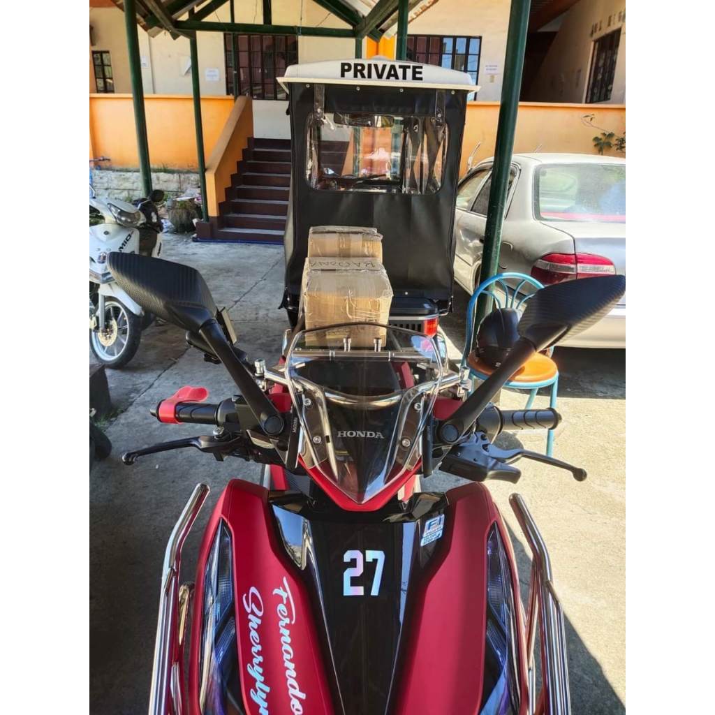 Visor for Honda Click V2 & V3 Side Mirror Bracket•Clear Visor•Carbon ...